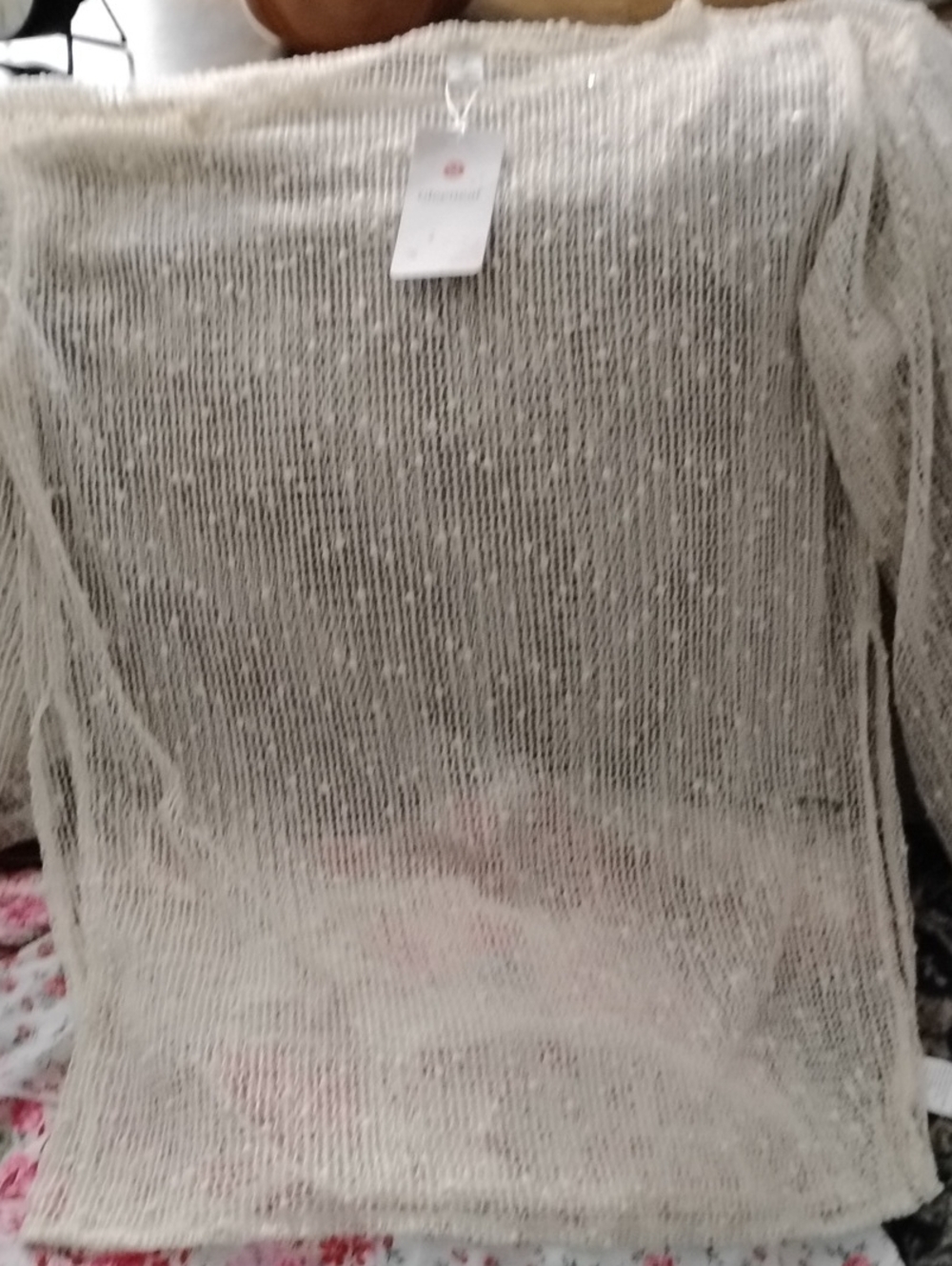Lightweight Ivory Open-Knit Women's Sweater